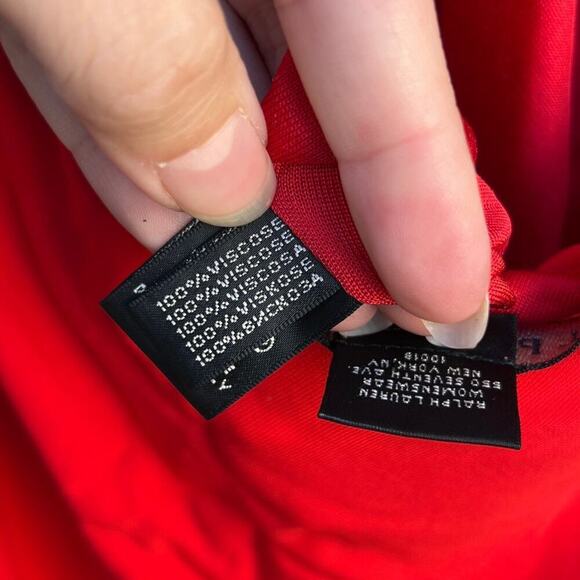 Ralph Lauren Black Label Red Chain Halter Dress Size 6 - Picture 10 of 12